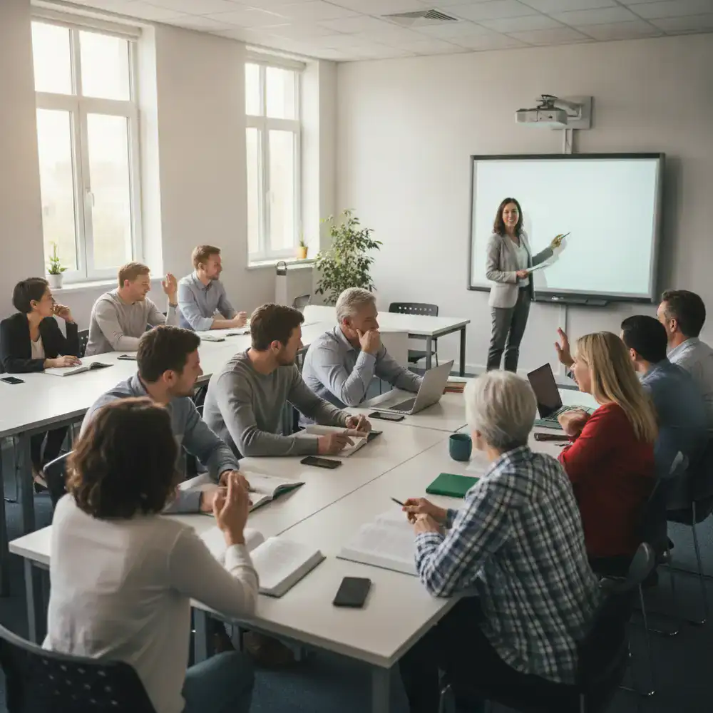 Erwachsene Studenten im Englischunterricht